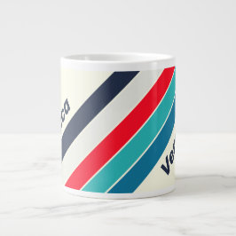 Vintage Oceaan Strepen met Naam Grote Koffiekop