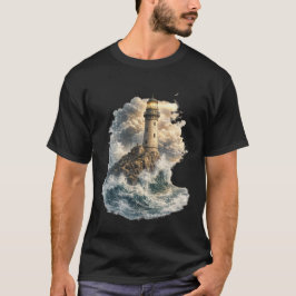 Vintage Oceaan Vuurtoren Grafische T-Shirt