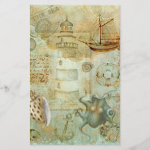 Vintage oceaanleven decoupage scrapbookpapier