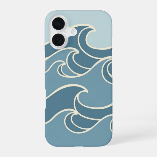 Vintage Oceaanlijnen iPhone 16 Hoesje (Achterkant)