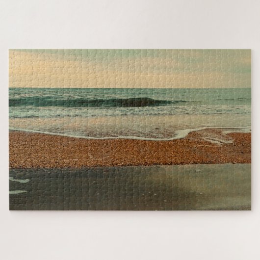 Vintage Ocean Beach Seascape Retro Waves Legpuzzel (Horizontaal)