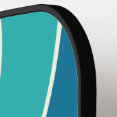 Vintage Ocean Circle Streep met Naam Pickleball Paddle (Links Detail)