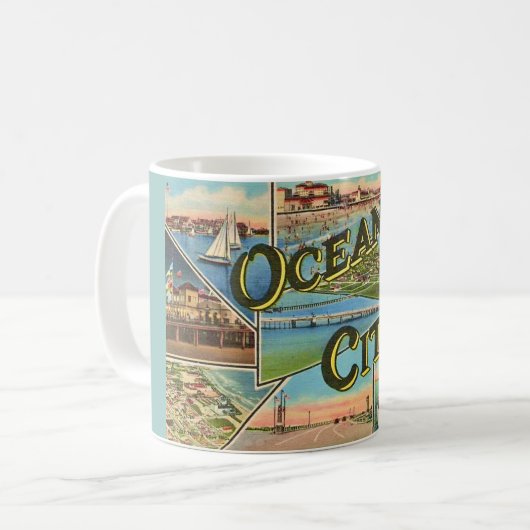 Vintage Ocean City NJ Koffiemok (Voorkant links)