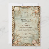 Vintage Ocean Depths Nautical Wedding Kaart (Voorkant)