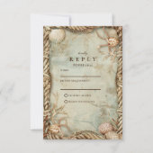 Vintage Ocean Depths Nautical Wedding RSVP Kaartje (Voorkant)