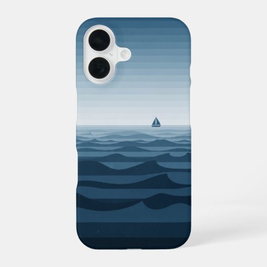 Vintage Ocean Horizon Lines iPhone 16 Hoesje (Achterkant)