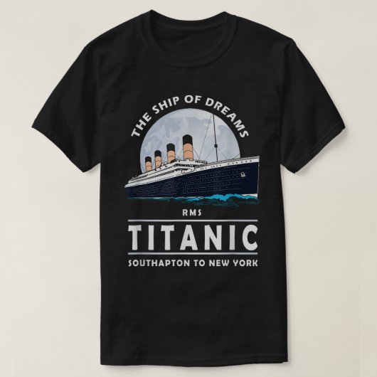 Vintage Ocean Liner Ship Illustration T-shirt (Design voorkant)