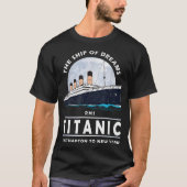 Vintage Ocean Liner Ship Illustration T-shirt (Voorkant)