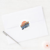 Vintage "Ocean Spirit" Beach Vibe Ronde Sticker (Envelop)