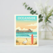 Vintage Oceanside California Briefkaart (Staand voorkant)