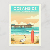 Vintage Oceanside California Briefkaart (Voorkant)