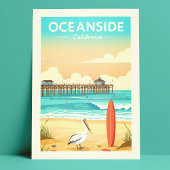 Vintage Oceanside California Briefkaart