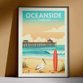 Vintage Oceanside California Poster