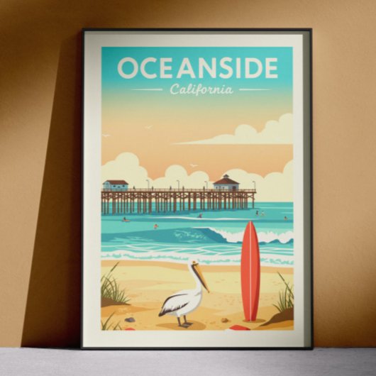 Vintage Oceanside California Poster