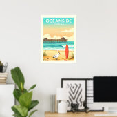 Vintage Oceanside California Poster (Thuiskantoor)