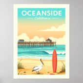 Vintage Oceanside California Poster (Voorkant)