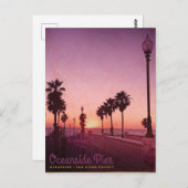 Vintage Oceanside Pier Travel Briefkaart (Voorkant / Achterkant)