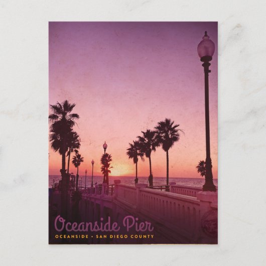 Vintage Oceanside Pier Travel Briefkaart (Voorkant)