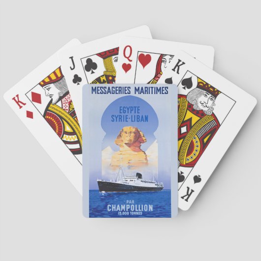 VINTAGE OCEANSTOMER REISPOSTER POKERKAARTEN (Achterkant)