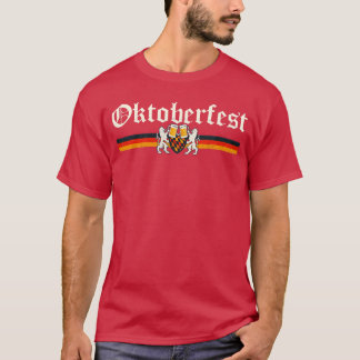 Vintage Octoberfest German Drinking Festival Lion  T-shirt