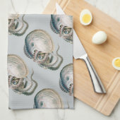 Vintage Octopus Argonaut, Zeeleven Dieren Theedoek (Quarter Fold)