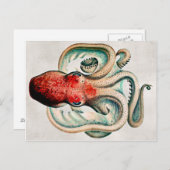 Vintage Octopus Briefkaart (Voorkant / Achterkant)