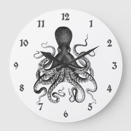 Vintage Octopus Grote Klok (Voorkant)