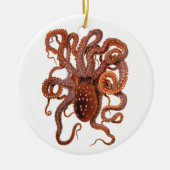 Vintage Octopus Macropus, Mariene Waterdieren Keramisch Ornament (Voorkant)
