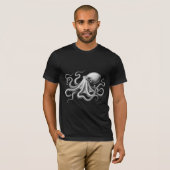 Vintage Octopus Nautical Fantasy Art T-shirt (Voorkant volledig)