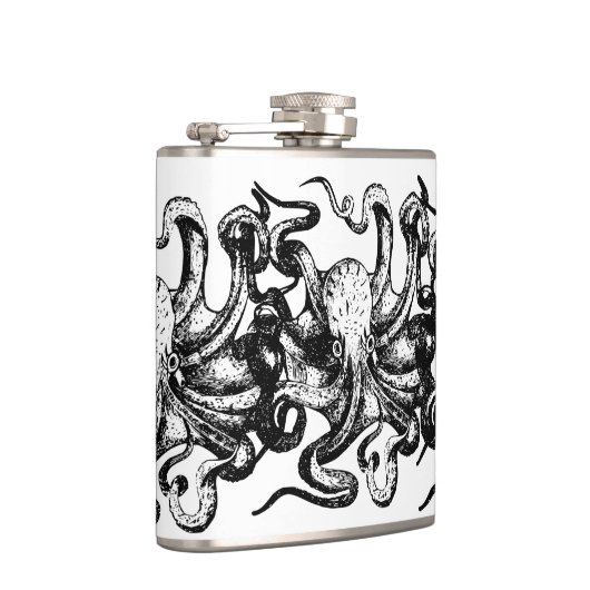Vintage Octopus Nautical Themes Heupfles (Rechts)