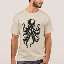 Vintage Octopus Nieuwe Tentakels Inkt Illustratie T-shirt