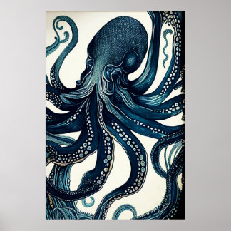 Vintage Octopus Poster