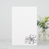 Vintage Octopus Sjabloon Briefpapier (Staand voorkant)