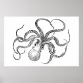 Vintage Octopus Sjabloon Poster (Voorkant)