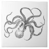 Vintage Octopus Sjabloon Tegeltje (Voorkant)