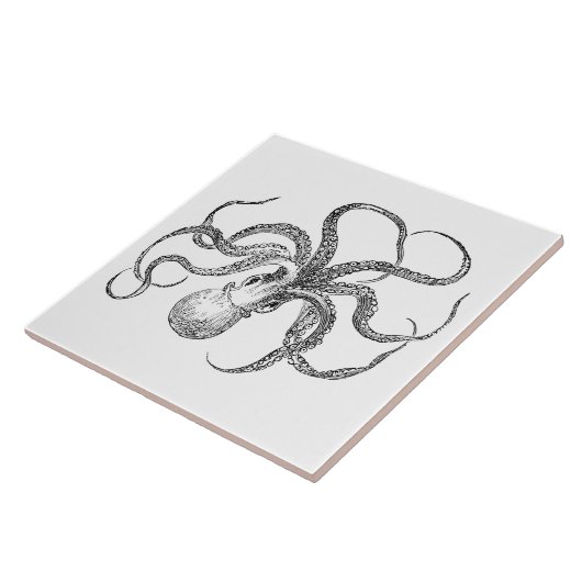 Vintage Octopus Sjabloon Tegeltje (Zijkant)