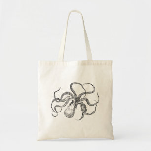 Vintage Octopus Sjabloon Tote Bag