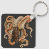 Vintage Octopus Vulgaris, mariene levensdieren Sleutelhanger (Achterkant)