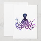 Vintage Octopus Zeedieren Kaart (Voorkant / Achterkant)