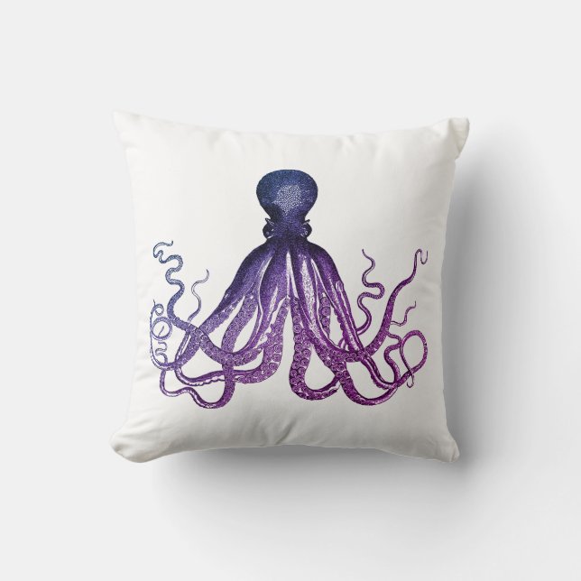 Vintage Octopus Zeeleven  Kussen (Voorkant)