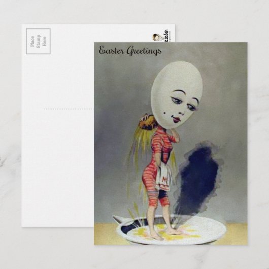 Vintage Odd Egg Lady Briefkaart (Voorkant / Achterkant)