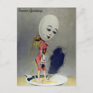 Vintage Odd Egg Lady Briefkaart