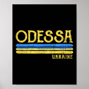 Vintage Odessa Oekraine Oekraïense vlag  Poster