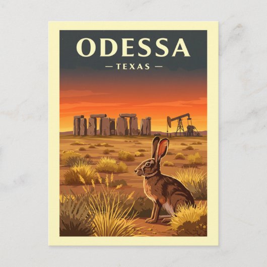 Vintage Odessa Texas Briefkaart (Voorkant)