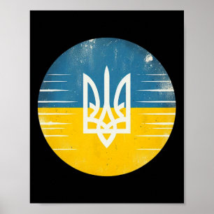 Vintage Oekraïense Bynner Fan Oekraïne Vlag Retro Poster