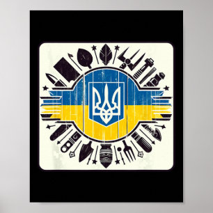 Vintage Oekraïense Bynner Fan Oekraïne Vlag Retro  Poster