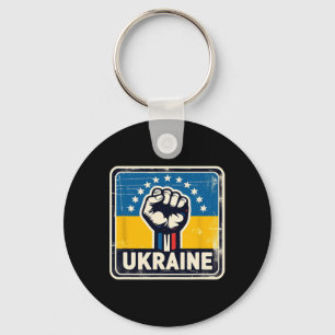 Vintage Oekraïense Bynner Fan Oekraïne Vlag Retro  Sleutelhanger
