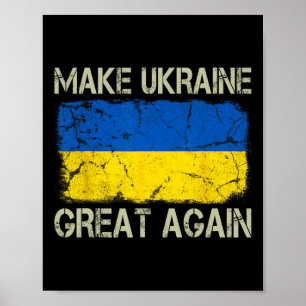 Vintage Oekraïense Vlag Maak Oekraïne Groot Opnieu Poster