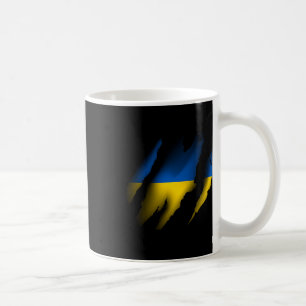 Vintage Oekraïense Vlag Met Tijgerkrab Gescheurd U Koffiemok