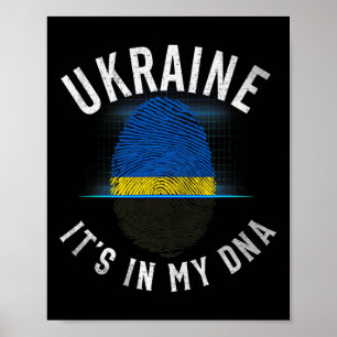 Vintage Oekraïne Vlag - Het Zit In Mijn DNA - Oekr Poster